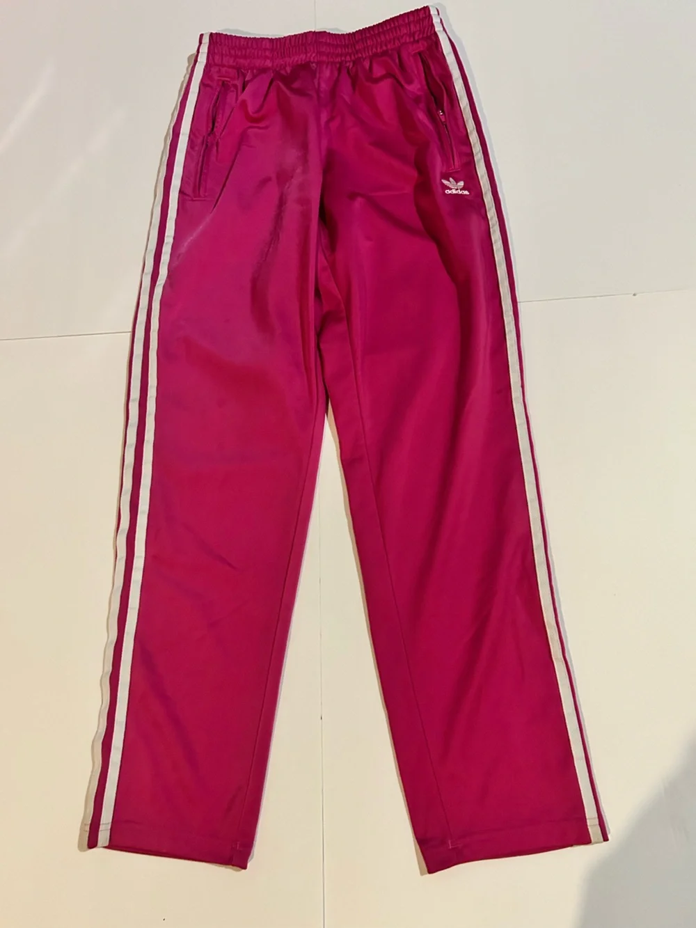 adidas Fuchsia Pink Three-Stripe Track Jacket and Pants Set